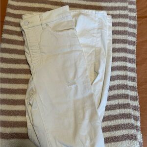 White high rise straight leg ripped jeans from Express